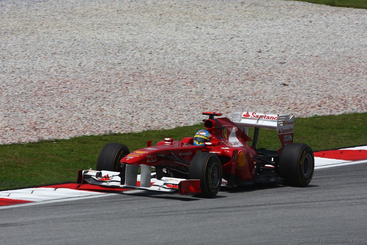 GP MALESIA, 08.04.2011- Prove Libere 2, Venerdi', Fernando Alonso (ESP), Ferrari, F-150 Italia