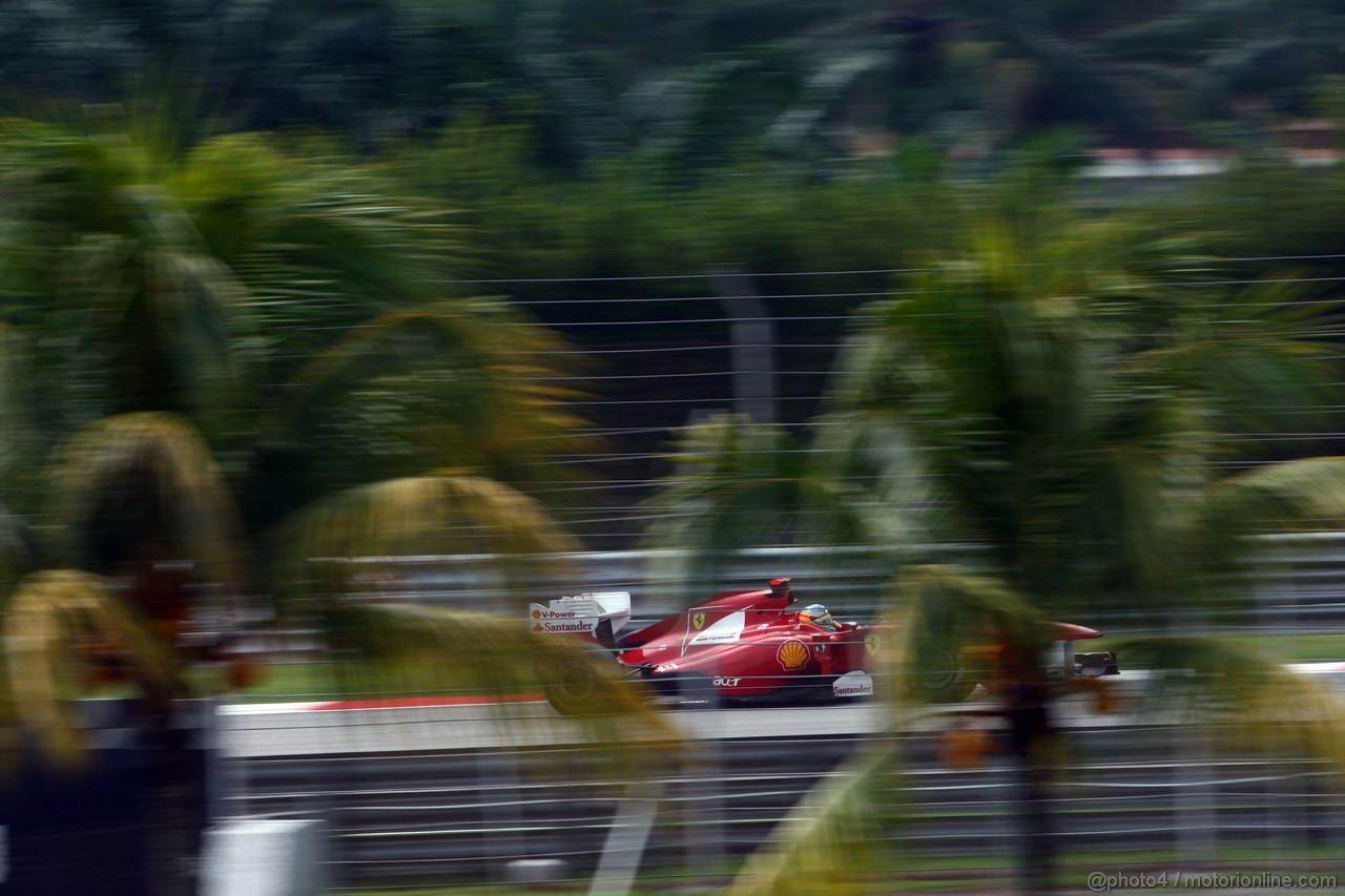 GP MALESIA, 08.04.2011- Prove Libere 2, Venerdi', Fernando Alonso (ESP), Ferrari, F-150 Italia 