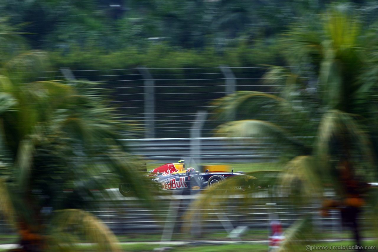 GP MALESIA, 08.04.2011- Prove Libere 2, Venerdi', Mark Webber (AUS), Red Bull Racing, RB7