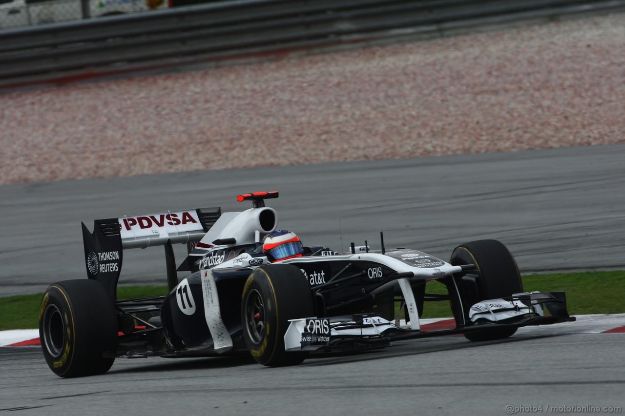 GP MALESIA, 08.04.2011- Prove Libere 2, Venerdi', Rubens Barrichello (BRA), Williams FW33