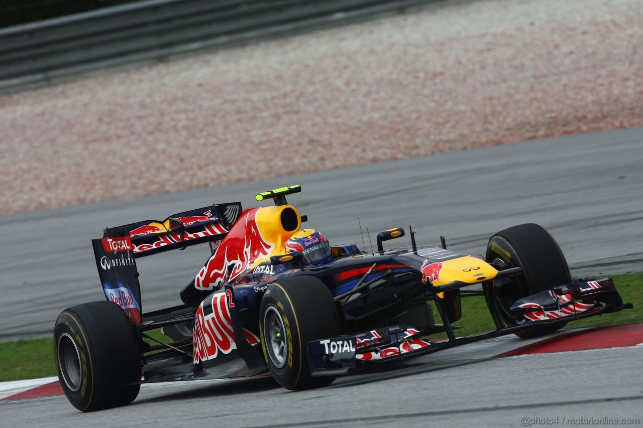 GP MALESIA, 08.04.2011- Prove Libere 2, Venerdi', Mark Webber (AUS), Red Bull Racing, RB7