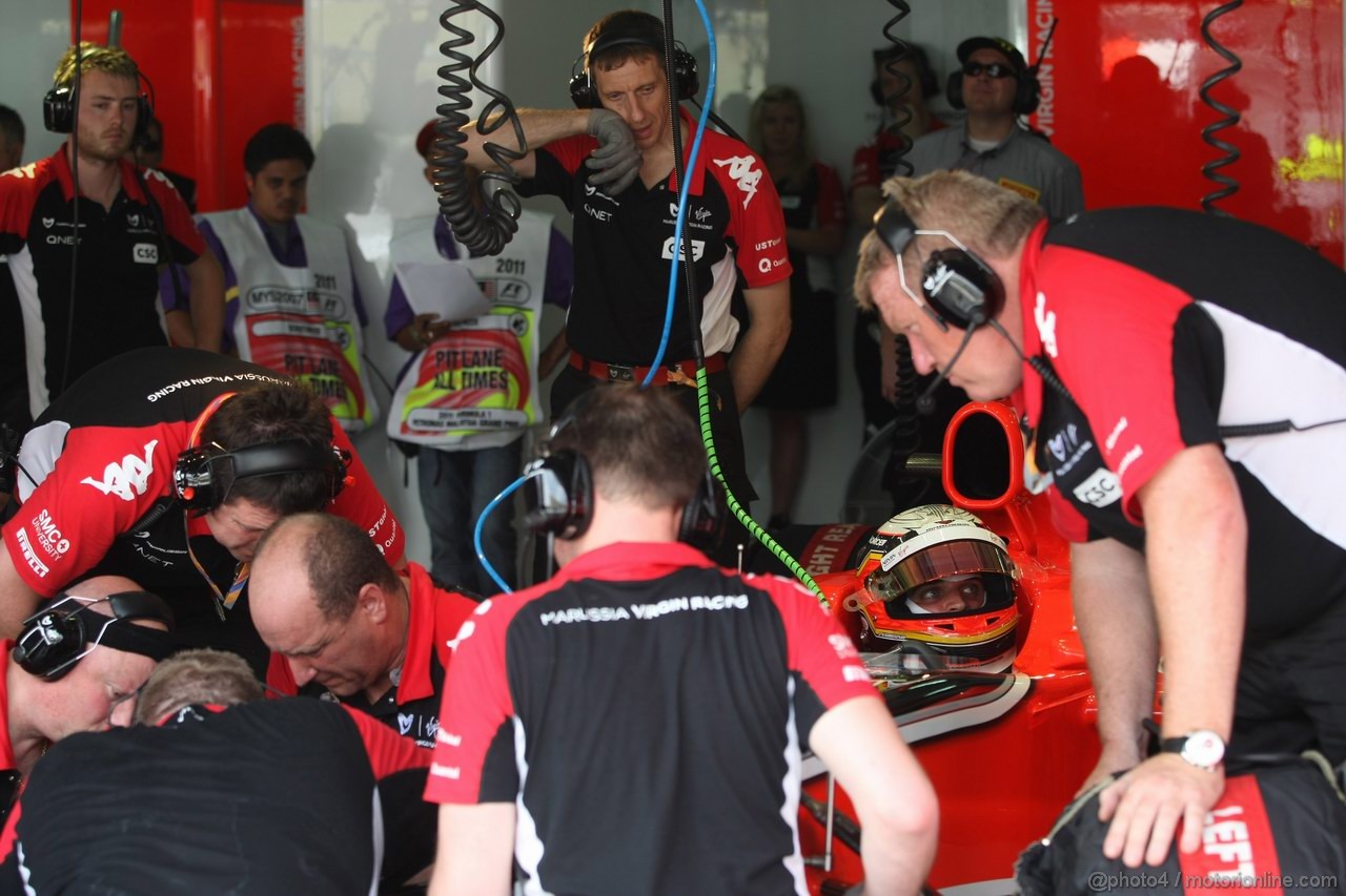 GP MALESIA, 08.04.2011- Prove Libere 2, Venerdi', Jerome D'Ambrosio (BEL), Marussia Virgin Racing VR-02
