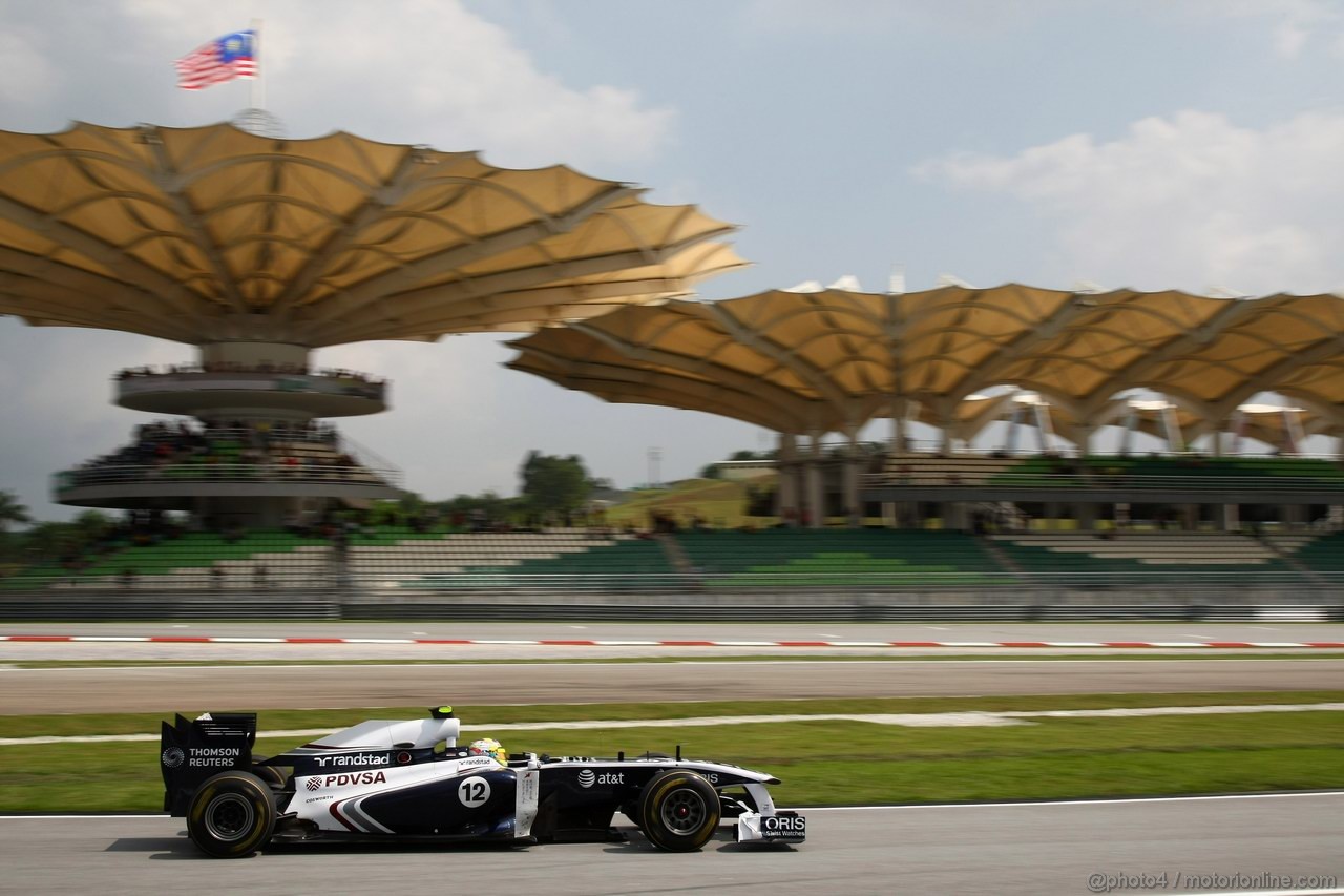 GP MALESIA, 08.04.2011- Prove Libere 2, Venerdi', Pastor Maldonado (VEN), Williams FW33