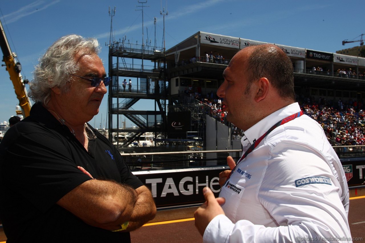GP MONACO, 29.05.2011- Gara, Flavio Briatore (ITA) e Colin Kolles (GER), HRT F1 Team, Team Principal  