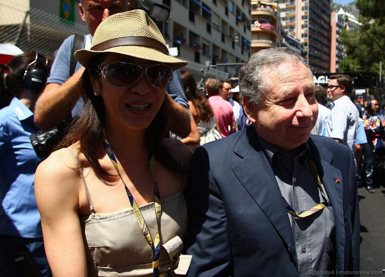 GP MONACO, 29.05.2011- Gara, Jean Todt (FRA), President FIA e sua moglie Michelle Yeoh