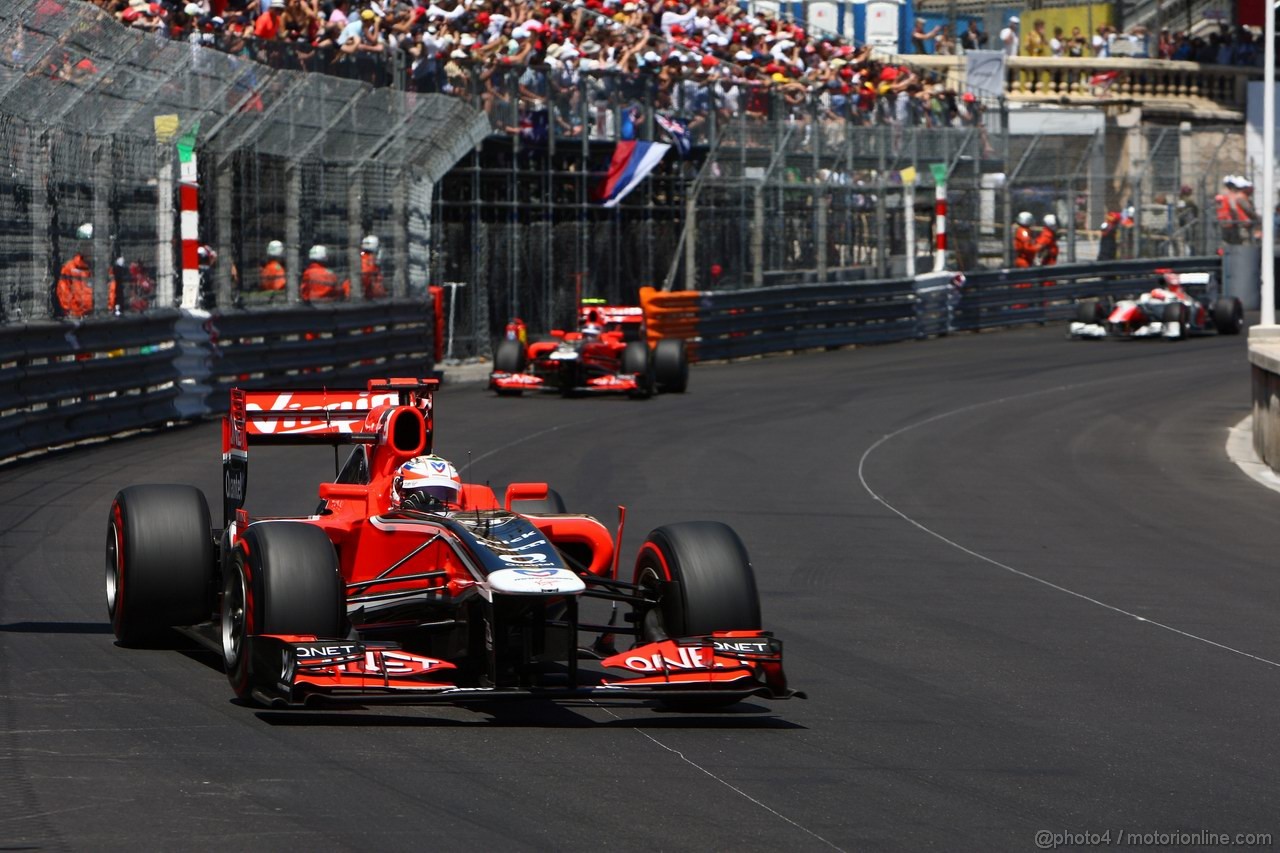 GP MONACO, 29.05.2011- Gara, Timo Glock (GER), Marussia Virgin Racing VR-02 davanti a Jerome D'Ambrosio (BEL), Marussia Virgin Racing VR-02 