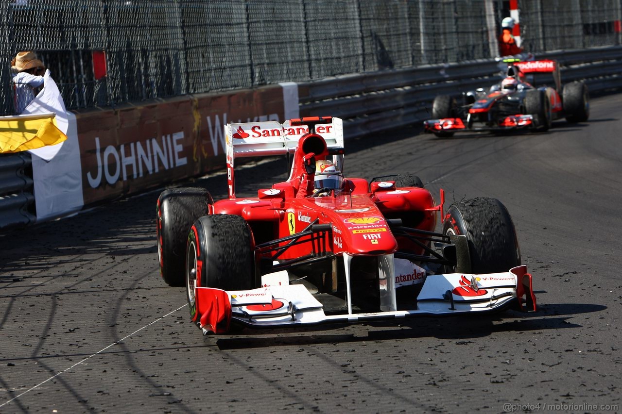 GP MONACO, 29.05.2011- Gara, Fernando Alonso (ESP), Ferrari, F-150 Italia secondo 