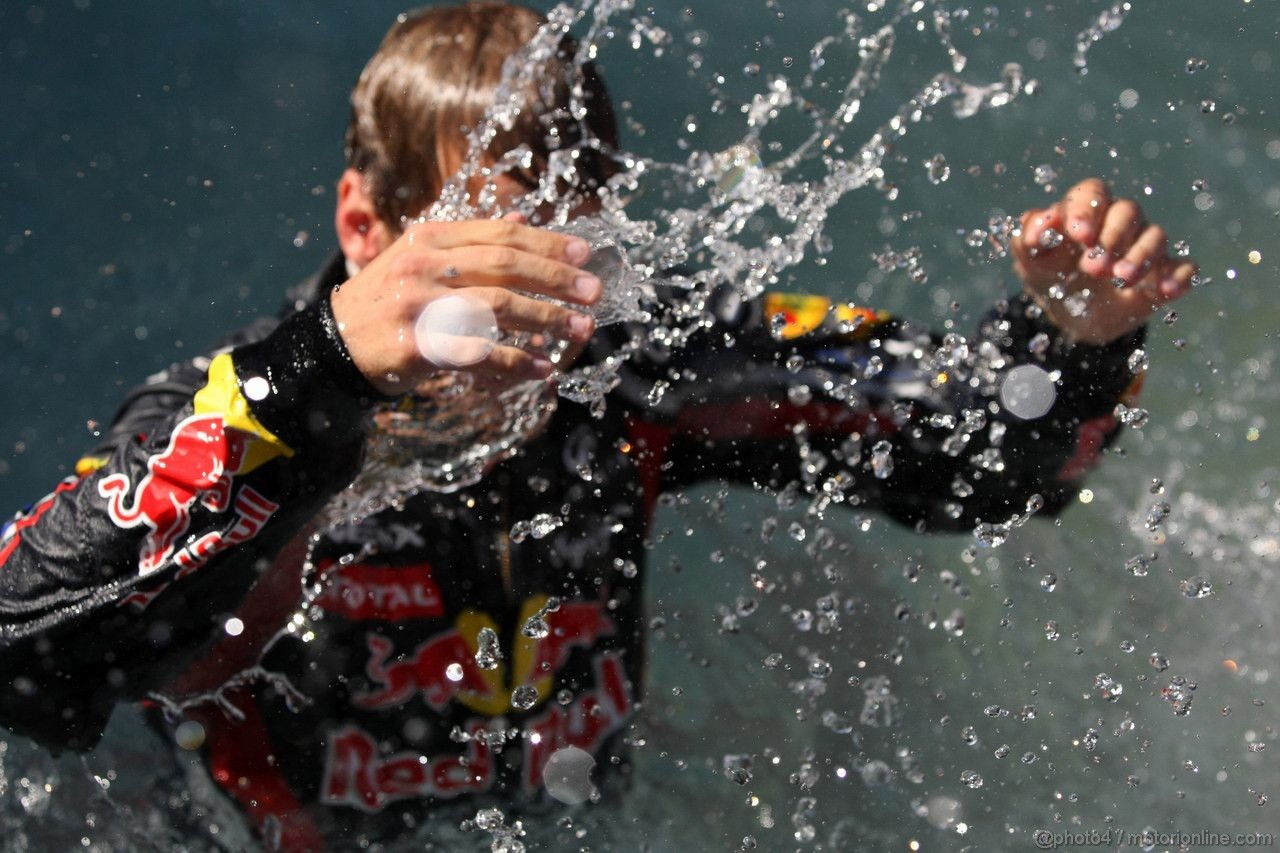 GP MONACO, 29.05.2011- Festeggiamenti, Sebastian Vettel (GER), Red Bull Racing, RB7 vincitore 
