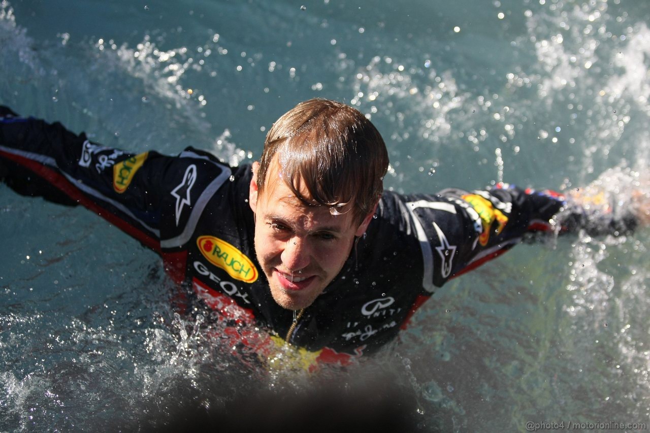 GP MONACO, 29.05.2011- Festeggiamenti, Sebastian Vettel (GER), Red Bull Racing, RB7 vincitore 
