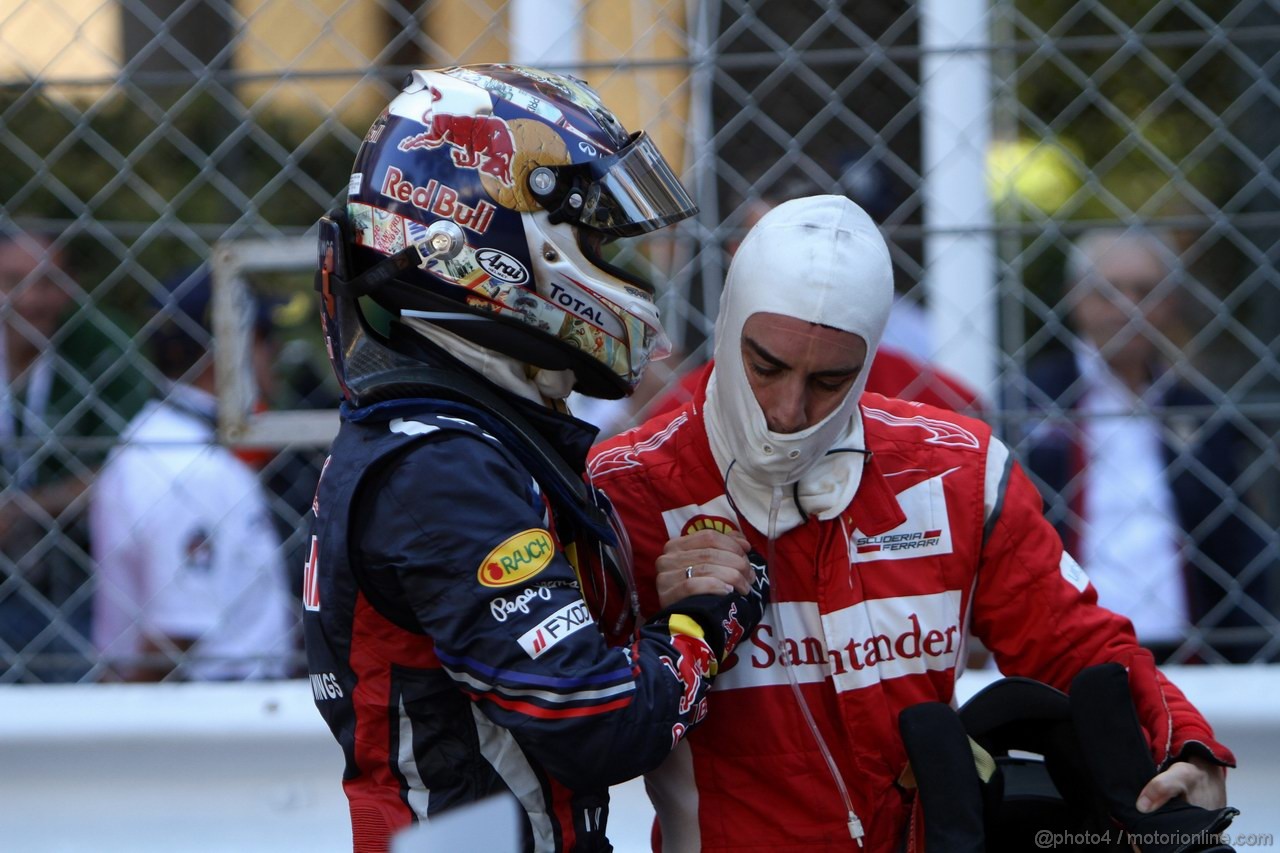 GP MONACO, 29.05.2011- Gara, Sebastian Vettel (GER), Red Bull Racing, RB7 vincitore e Fernando Alonso (ESP), Ferrari, F-150 Italia secondo 