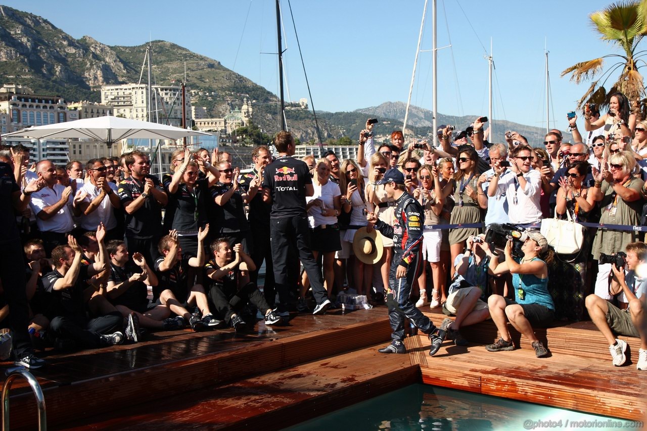 GP MONACO, 29.05.2011- Festeggiamenti, Sebastian Vettel (GER), Red Bull Racing, RB7 vincitore 