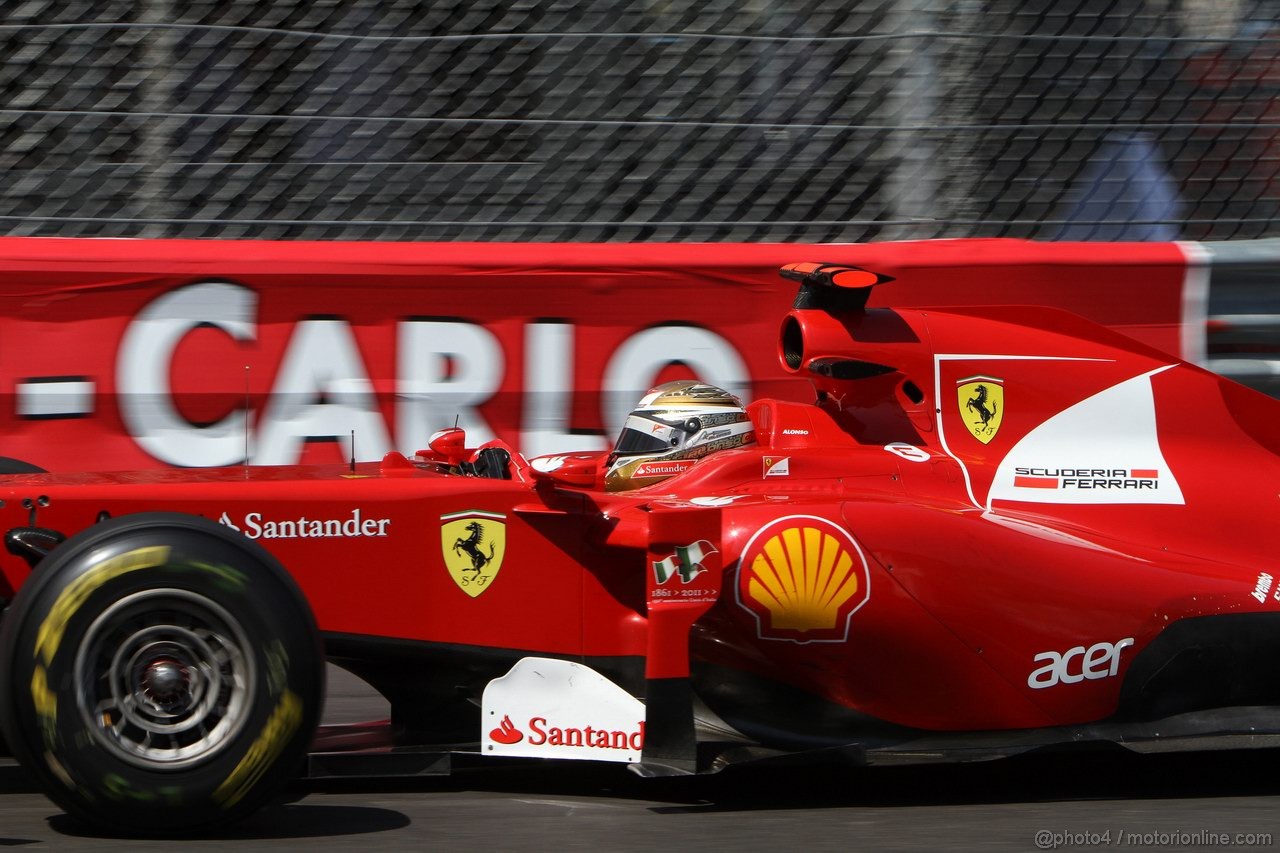 GP MONACO, 26.05.2011- First Practice Session, Fernando Alonso (ESP), Ferrari, F-150 Italia 