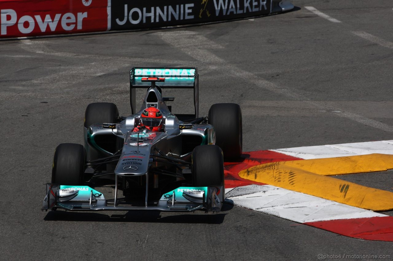 GP MONACO, 26.05.2011- Second Practice Session, Michael Schumacher (GER), Mercedes GP Petronas F1 Team, MGP W02 
