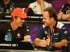 GP MONACO, 25.05.2011- Conferenza Stampa Jenson Button (GBR), McLaren  Mercedes, MP4-26 e Rubens Barrichello (BRA), Williams FW33 