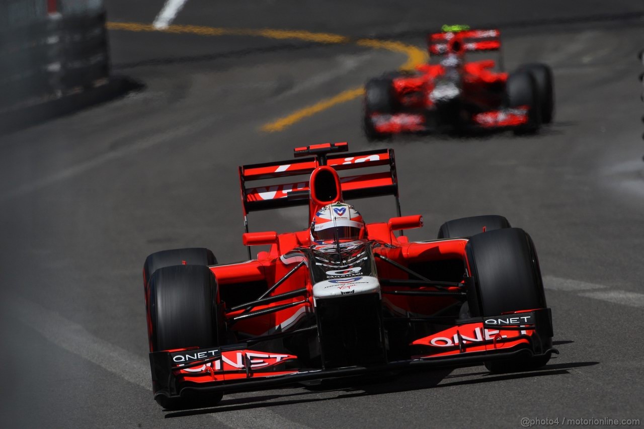 GP MONACO, 28.05.2011- Prove Libere 3, Sabato, Timo Glock (GER), Marussia Virgin Racing VR-02 davanti a Jerome D'Ambrosio (BEL), Marussia Virgin Racing VR-02 