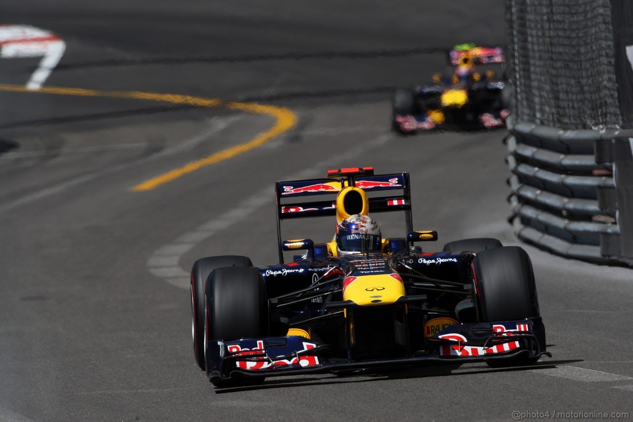 GP MONACO, 28.05.2011- Prove Libere 3, Sabato, Sebastian Vettel (GER), Red Bull Racing, RB7 davanti a Mark Webber (AUS), Red Bull Racing, RB7 