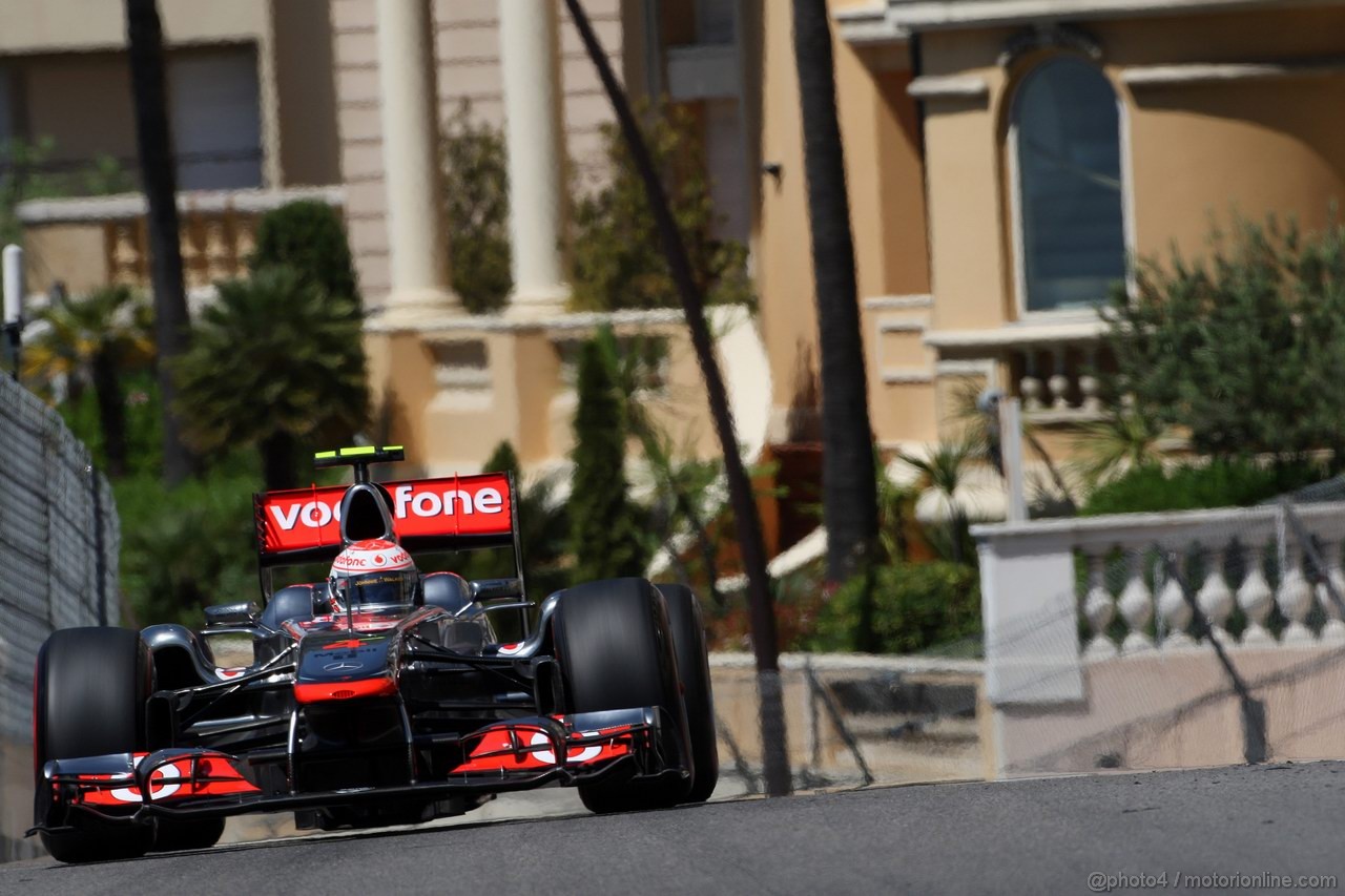GP MONACO, 28.05.2011- Prove Libere 3, Sabato, Jenson Button (GBR), McLaren  Mercedes, MP4-26 