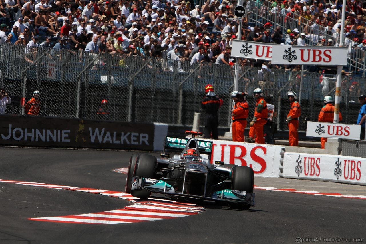 GP MONACO, 28.05.2011- Qualifiche, Michael Schumacher (GER), Mercedes GP Petronas F1 Team, MGP W02 