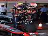 GP MONACO, 28.05.2011- Qualifiche, Mark Webber (AUS), Red Bull Racing, RB7 e Jenson Button (GBR), McLaren  Mercedes, MP4-26 