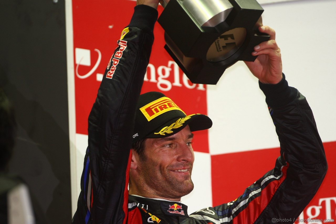 GP SINGAPORE, 25.09.2011- Gara, Mark Webber (AUS), Red Bull Racing, RB7 terzo 