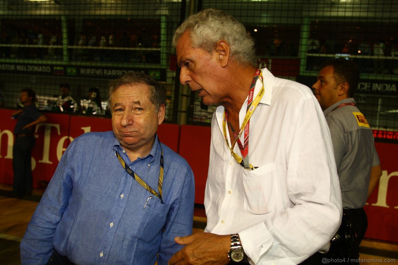 GP SINGAPORE, 25.09.2011- Gara, Jean Todt (FRA), President FIA e Marco Tronchetti Provera (ITA), Pirelli's President 