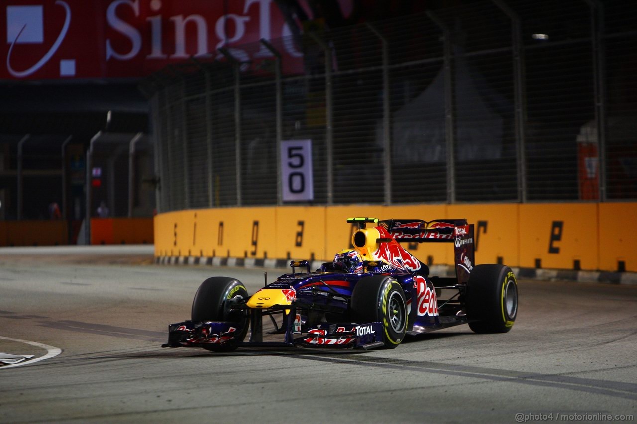 GP SINGAPORE, 23.09.2011- Prove Libere 1, Venerdi', Mark Webber (AUS), Red Bull Racing, RB7 