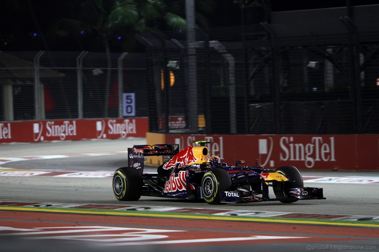 GP SINGAPORE, 23.09.2011- Prove Libere 2, Venerdi', Mark Webber (AUS), Red Bull Racing, RB7 