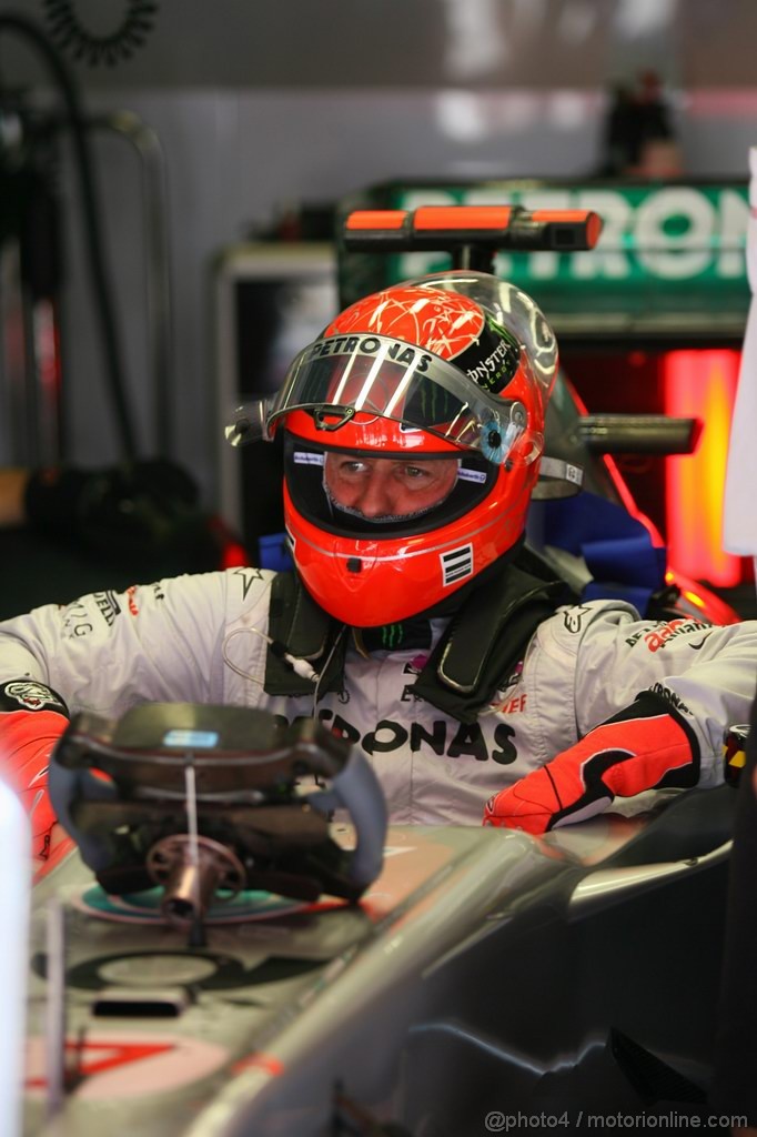 GP SPAGNA, 21.05.2011- Prove Libere 3, Sabato, Michael Schumacher (GER), Mercedes GP Petronas F1 Team, MGP W02