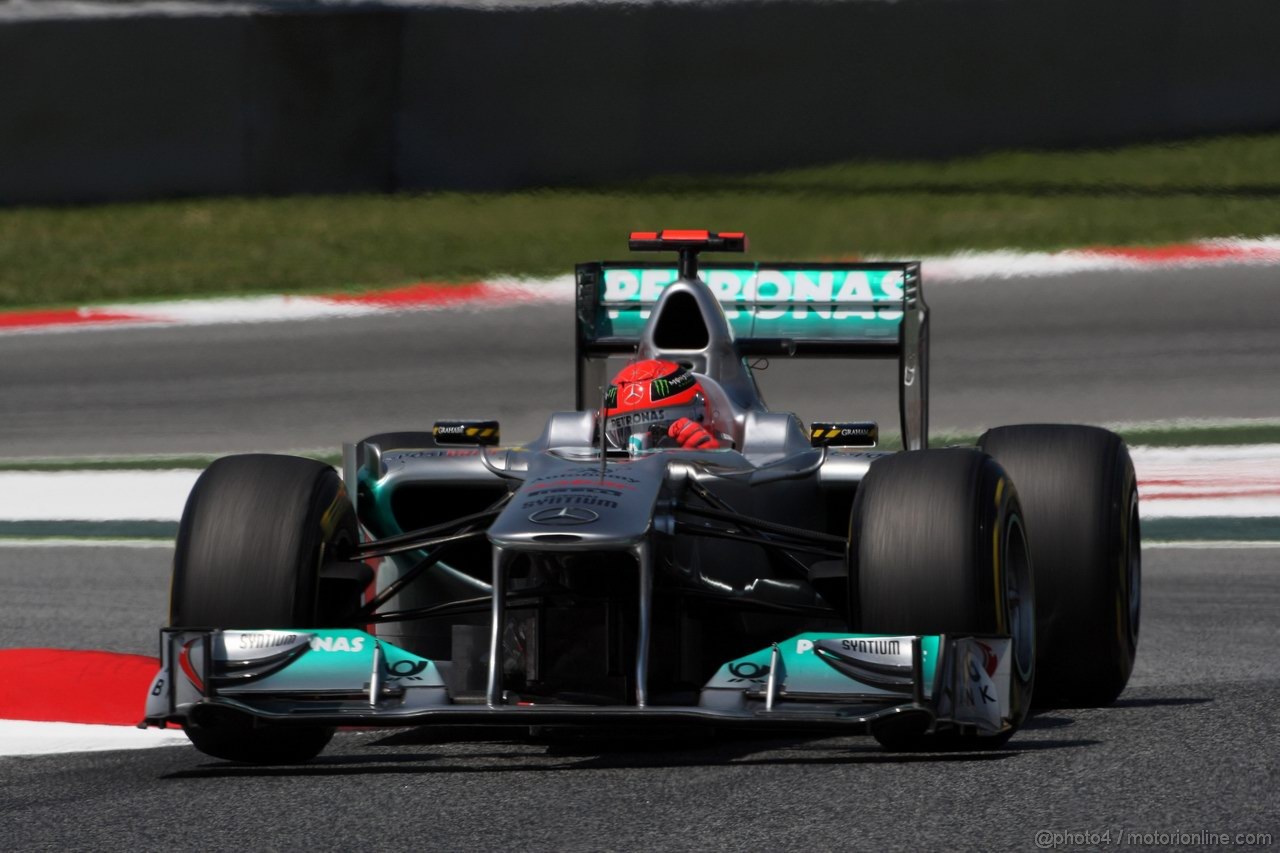 GP SPAGNA, 21.05.2011- Prove Libere 3, Sabato, Michael Schumacher (GER), Mercedes GP Petronas F1 Team, MGP W02 