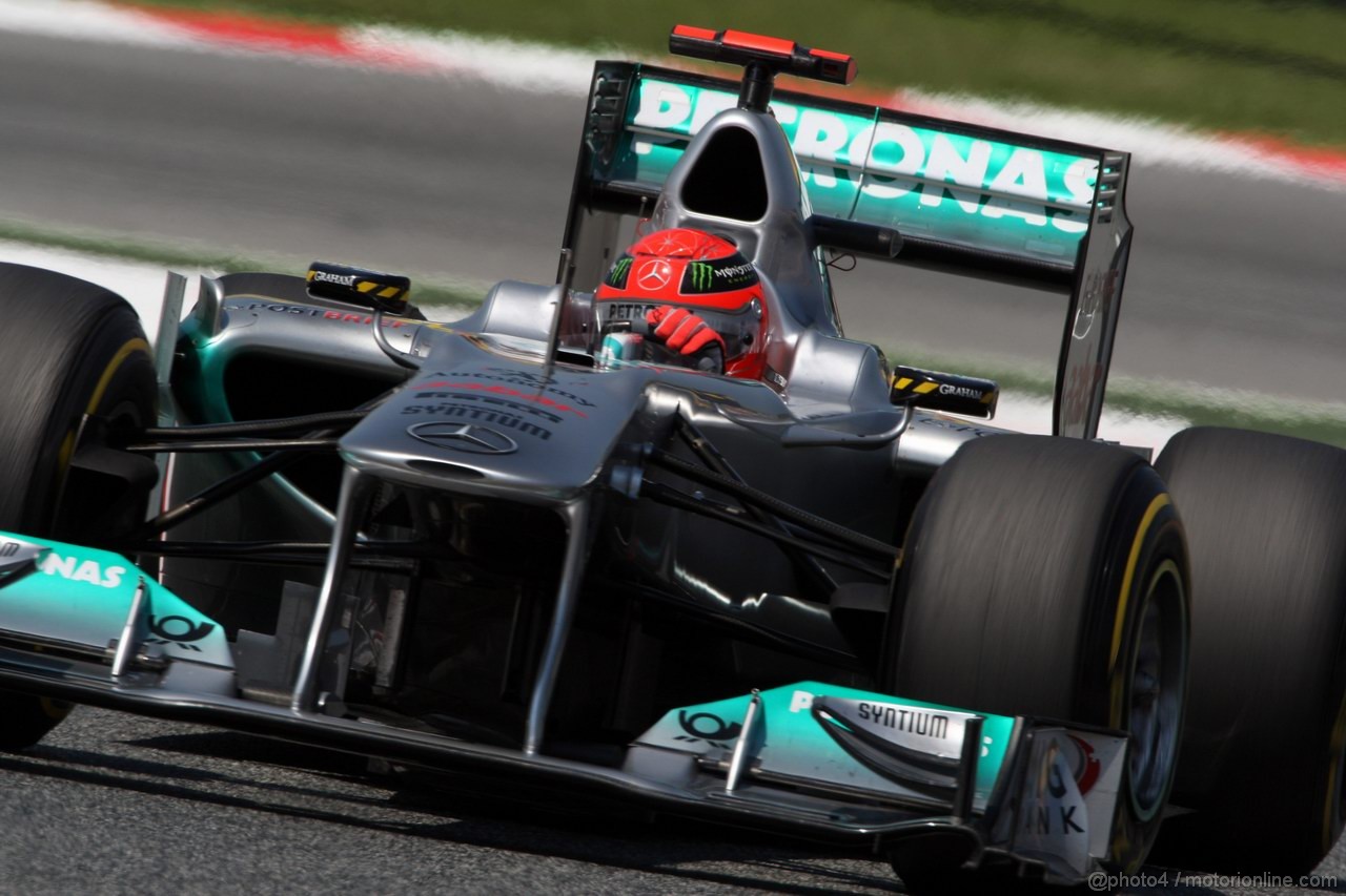 GP SPAGNA, 21.05.2011- Prove Libere 3, Sabato, Michael Schumacher (GER), Mercedes GP Petronas F1 Team, MGP W02 