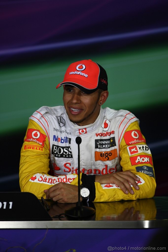GP SPAGNA, 21.05.2011- Qualifiche, Conferenza Stampa, Lewis Hamilton (GBR), McLaren  Mercedes, MP4-26 terzo 