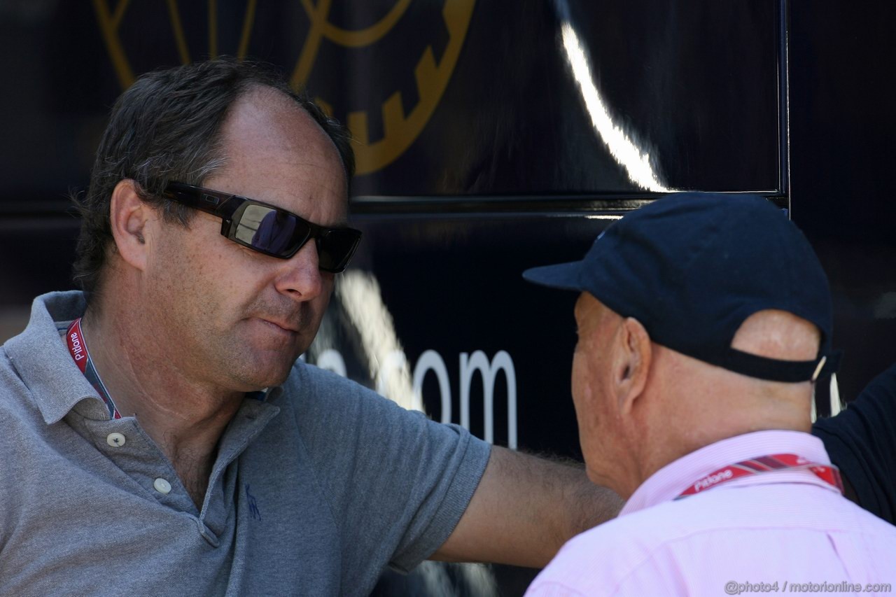 GP SPAGNA, 21.05.2011- Qualifiche, Gerard Berger, ex F1 driver e Nikki Lauda (AU), ex F1 driver