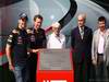 GP SPAGNA, 21.05.2011- Sebastian Vettel (GER), Red Bull Racing, honoured at the circuit with a plaque Sebastian Vettel (GER), Red Bull Racing, RB7, Bernie Ecclestone (GBR), President e CEO of Formula One Management  e Christian Horner (GBR), Red Bull Racing, Sporting Director 