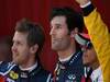 GP SPAGNA, 21.05.2011- Qualifiche, Mark Webber (AUS), Red Bull Racing, RB7 pole position, Sebastian Vettel (GER), Red Bull Racing, RB7 secondo e Lewis Hamilton (GBR), McLaren  Mercedes, MP4-26 terzo 