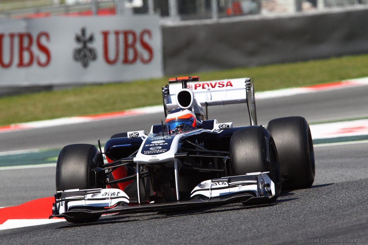 GP SPAGNA, 20.05.2011- Prove Libere 1, Venerdi', Rubens Barrichello (BRA), Williams FW33 