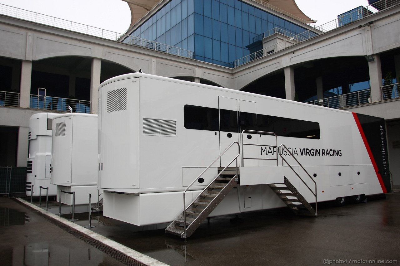 GP TURCHIA, 05.05.2011- Motorhome Marussia Virgin Racing