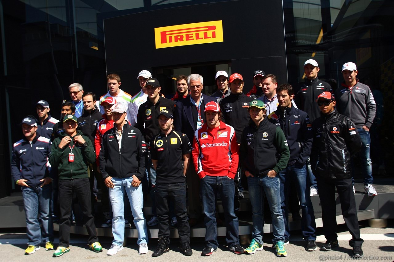 GP TURCHIA, 07.05.2011- Marco Tronchetti Provera (ITA), Pirelli's President e 2011 F1 drivers