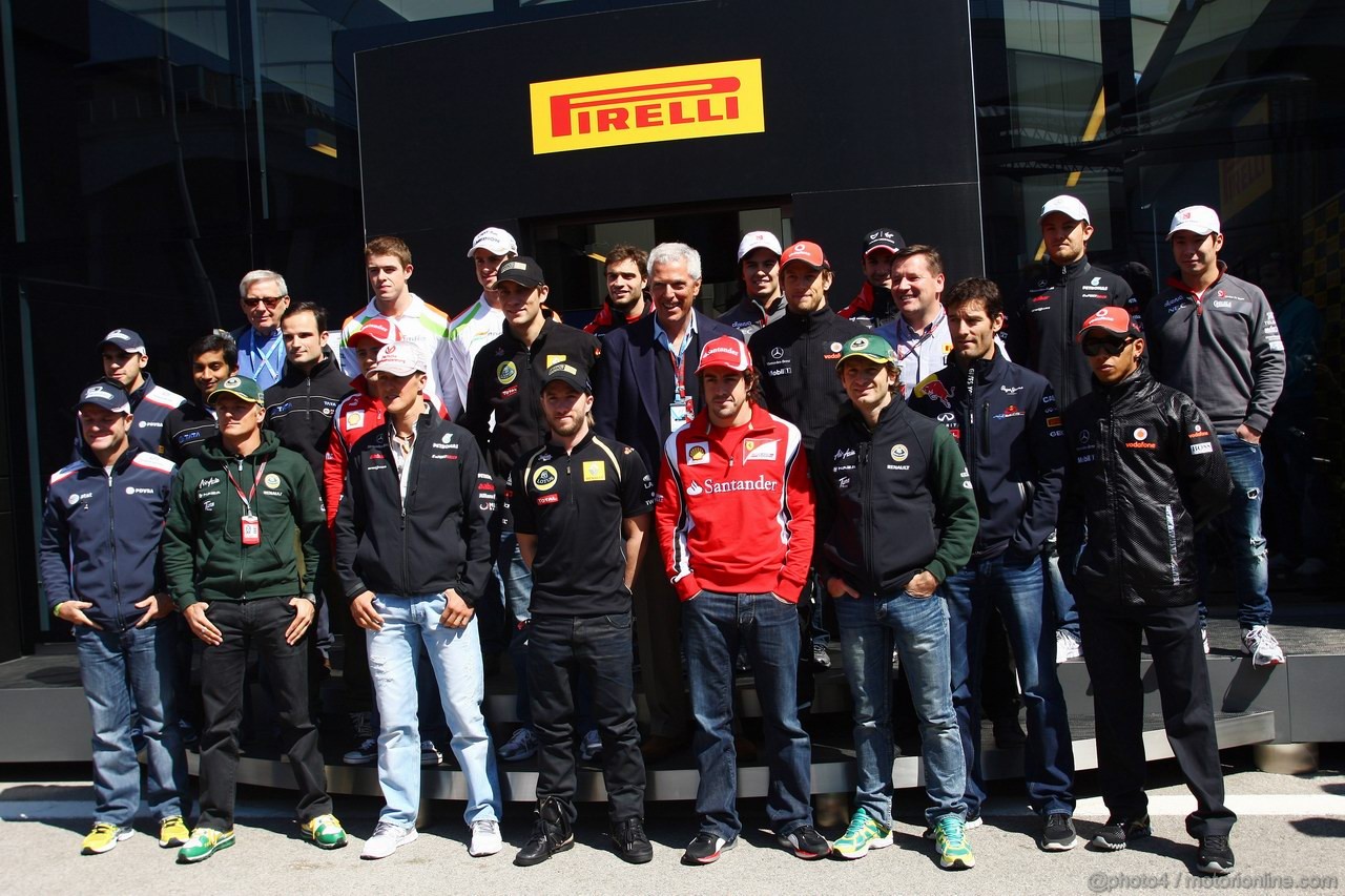 GP TURCHIA, 07.05.2011- Marco Tronchetti Provera (ITA), Pirelli's President e 2011 F1 drivers