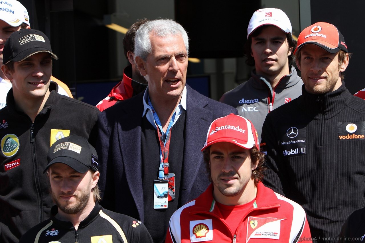 GP TURCHIA, 07.05.2011- Marco Tronchetti Provera (ITA), Pirelli's President e 2011 F1 drivers
