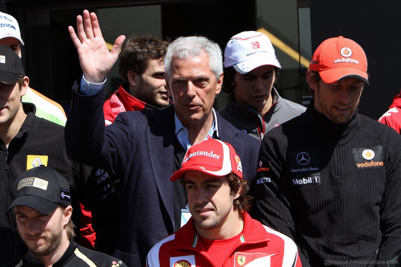 GP TURCHIA, 07.05.2011- Marco Tronchetti Provera (ITA), Pirelli's President e 2011 F1 drivers