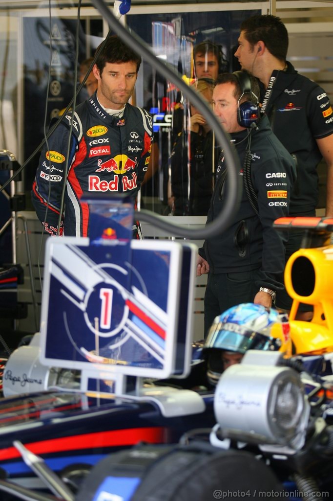 GP TURCHIA, 07.05.2011- Prove Libere 3, Sabato, Mark Webber (AUS), Red Bull Racing, RB7 e Sebastian Vettel (GER), Red Bull Racing, RB7 