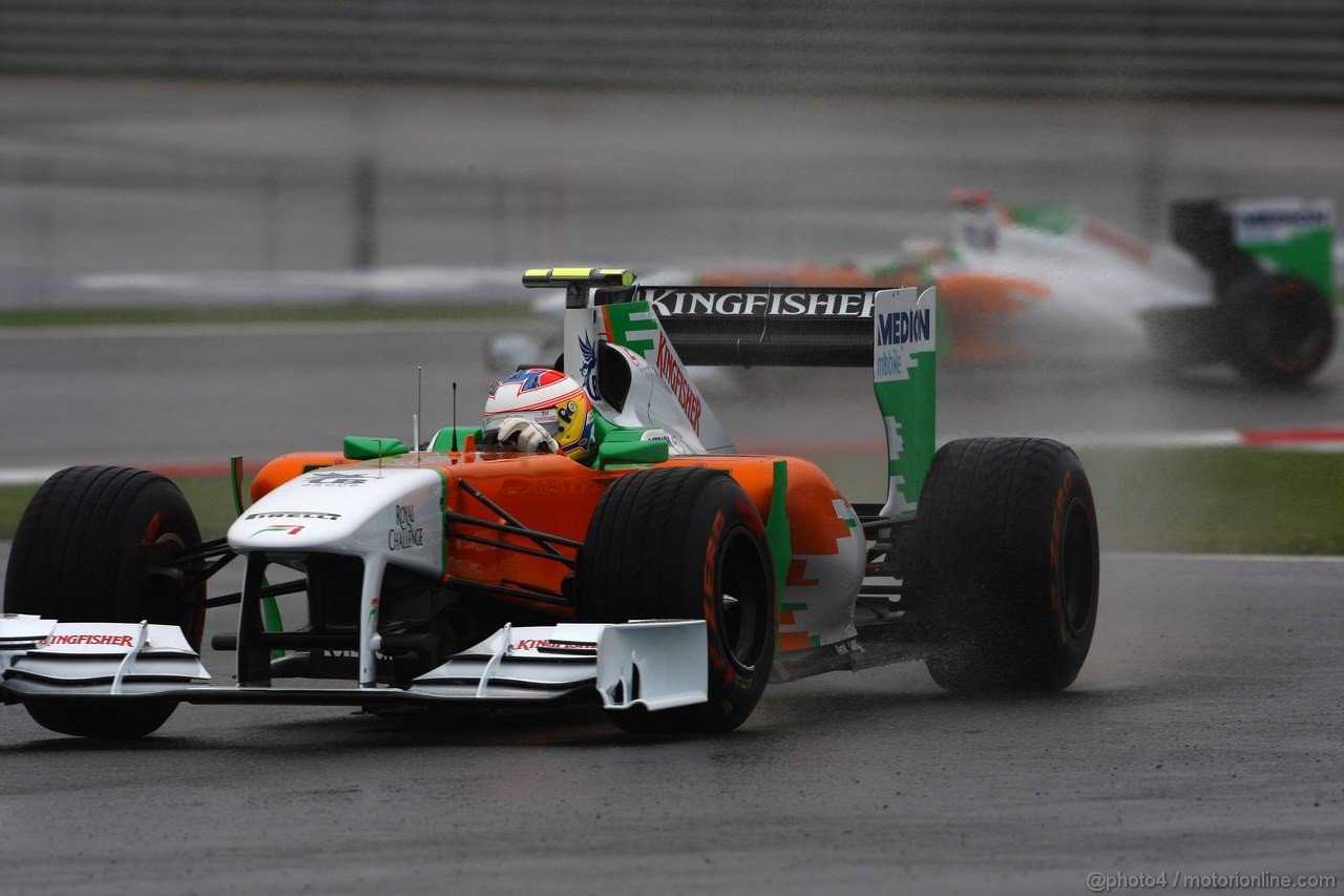 GP TURCHIA, 06.05.2011- Prove Libere 1, Venerdi', Paul di Resta (GBR) Force India VJM04 davanti a Nico Hulkenberg (GER), Force India F1 Team, Test Driver 