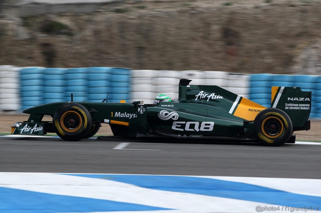 Jerez Test Febbraio 2011, 13.02.2011- Heikki Kovalainen (FIN), Team Lotus, TL11 