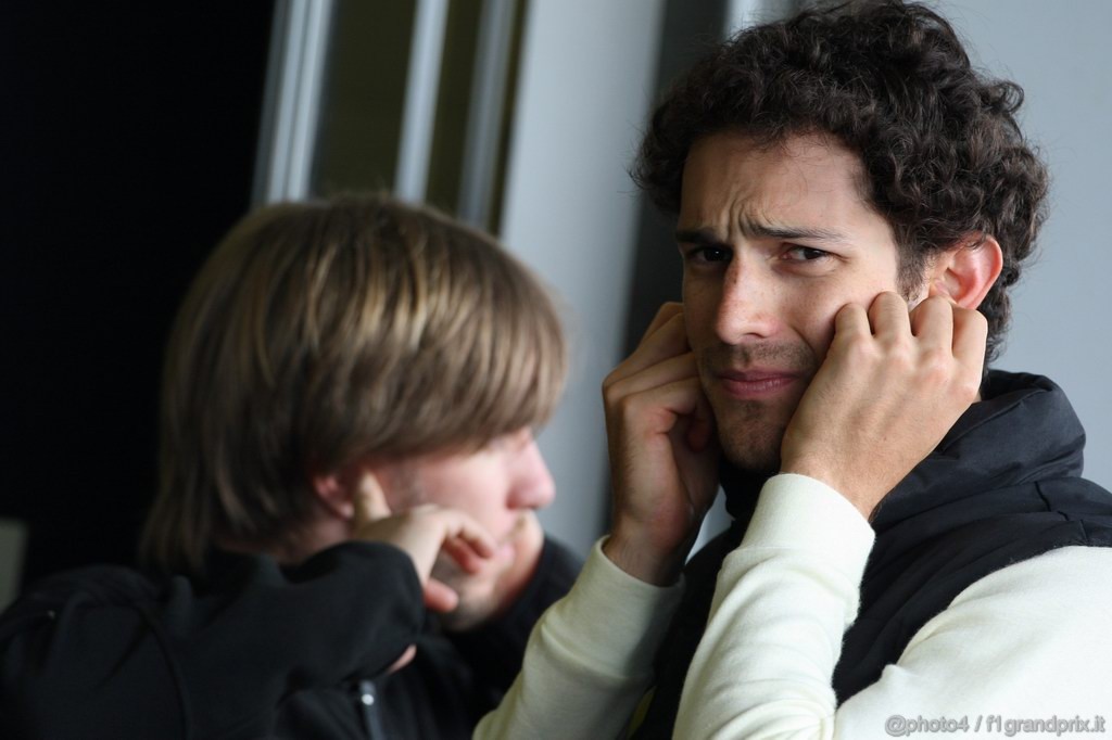 Jerez Test Febbraio 2011, 13.02.2011- Nick Heidfeld (GER), Testing for Lotus Renault GP e Bruno Senna (BRA), Test Driver, Lotus Renault GP R31 