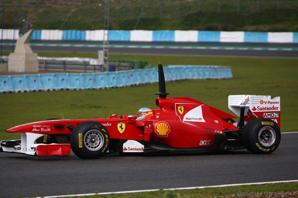 Jerez Test Febbraio 2011, 13.02.2011- Fernando Alonso (ESP), Ferrari, F-150 Italia with rain tyres