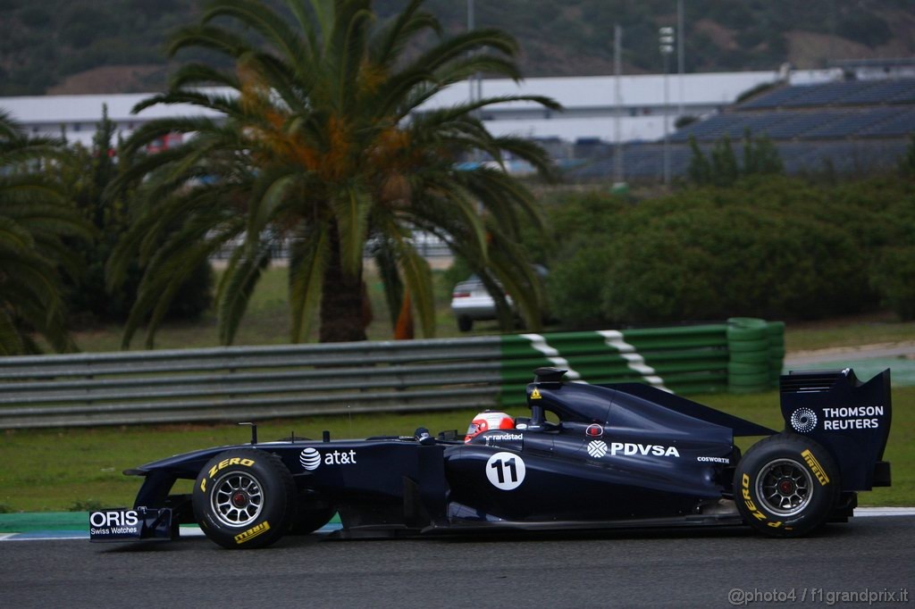 Jerez Test Febbraio 2011, 13.02.2011- Rubens Barrichello (BRA), Williams FW33 with rain tyres