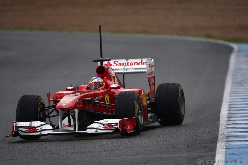 Jerez Test Febbraio 2011, 13.02.2011- Fernando Alonso (ESP), Ferrari, F-150 Italia with rain tyres