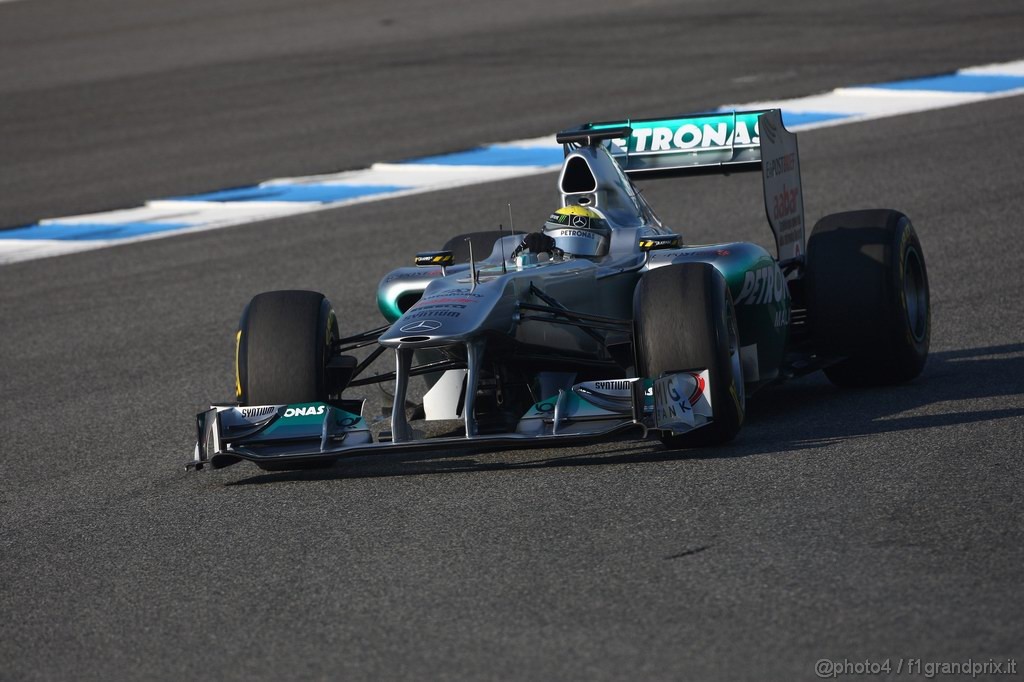 Jerez Test Febbraio 2011, 10/2/2011- Nico Rosberg (GER), Mercedes GP Petronas F1 Team, MGP W02 