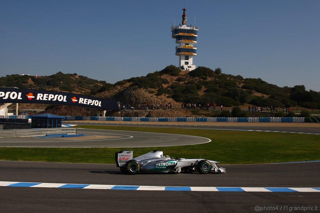 Jerez Test Febbraio 2011, 10/2/2011- Nico Rosberg (GER), Mercedes GP Petronas F1 Team, MGP W02 