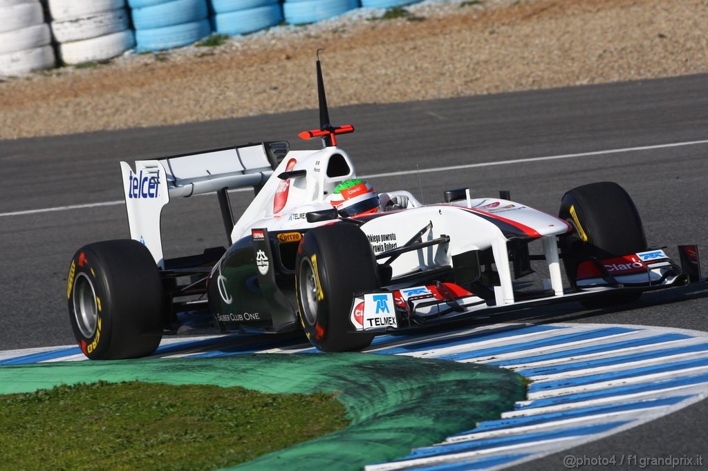 Jerez Test Febbraio 2011, 10/2/2011- Sergio Pérez (MEX), Sauber F1 Team C30 